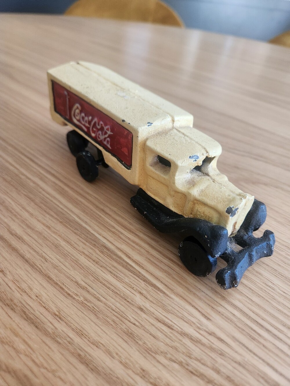 Coca Cola Yellow and Black Vintage Toy Delivery Truck